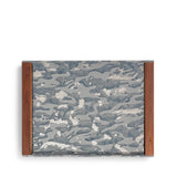 Exclusive - Fortuny Rectangular Tray - Camo Isole Faded Blue + Silvery Gold