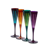 Prism Champagne Flutes - Assorted (Set of 4)