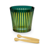 Prism Ice Bucket + Tongs - Green