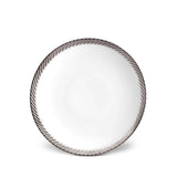 Platinum Corde Soup Plate - Nod to Old-World Silk Cords - Sculptural and Timeless with Hand-Painted Porcelain - Classic Craftsmanship