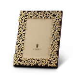 5x7-Inch Garland Frame in Gold and Yellow Crystals - Timeless Piece with Hand-Crafted Details and Exemplary Beauty