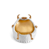Haas Lazy Susan Catchall in White - Hand-Crafted Creatures Embellished with Cultured Detail & Versatile Aesthetic