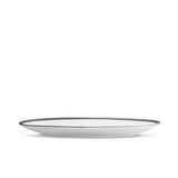 Small Soie Tressée Oval Platter in Black - Classic Yet Modern Design Made of Limoges Porcelain