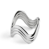 Ripple Napkin Rings  (Set of 4) - Platinum