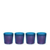 Prism Double Old Fashioned Glasses - Blue (Set of 4)