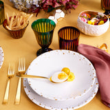 Haas Mojave Dinner Plate - White + Gold