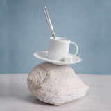 Neptune Espresso Cup + Saucer - White