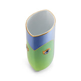 Green and Blue Lito Vide Vase - Bold Eye Symbolizing Protection and Awareness