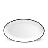 Large Soie Tressée Oval Platter in Black - Classic Yet Modern Design Made of Limoges Porcelain